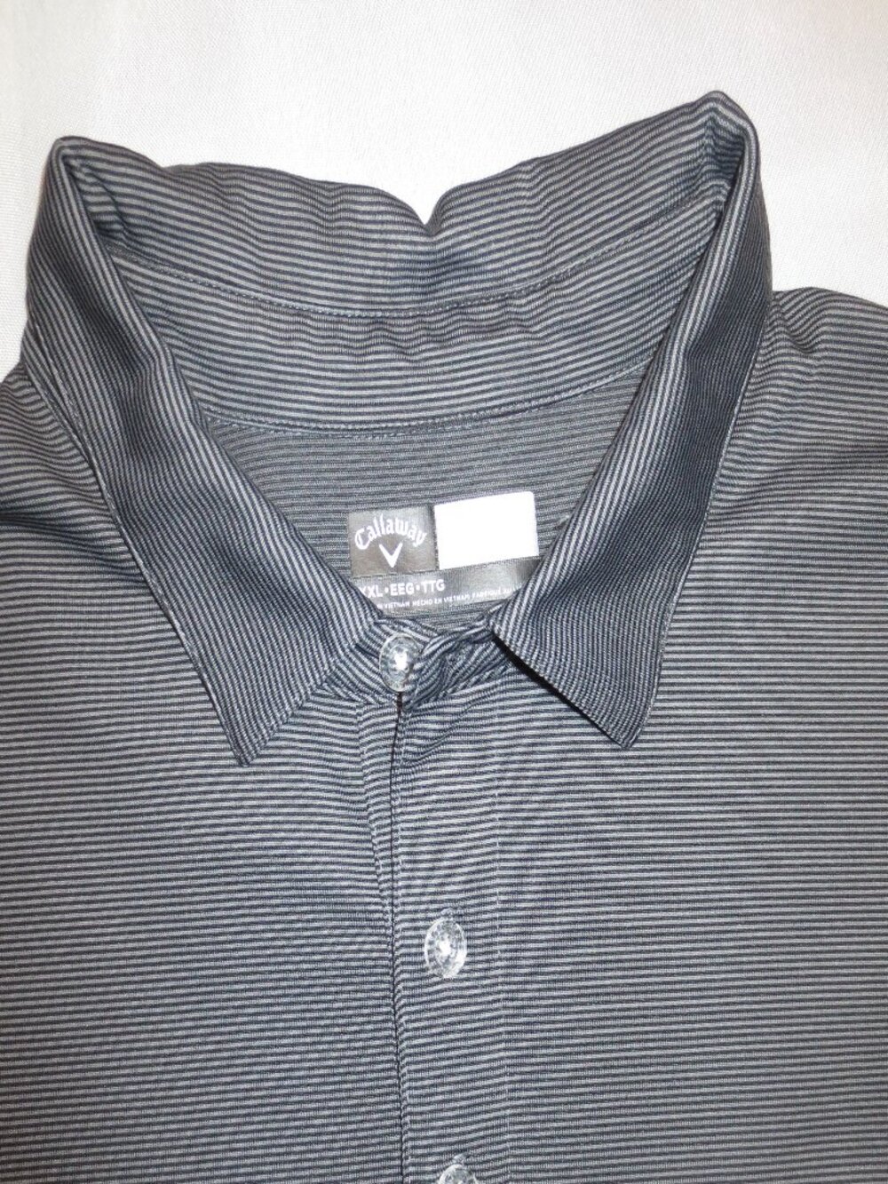 CALLAWAY mens SHIRT dark gray GOLF polo OPTI-DRI stripe SIZE XXL